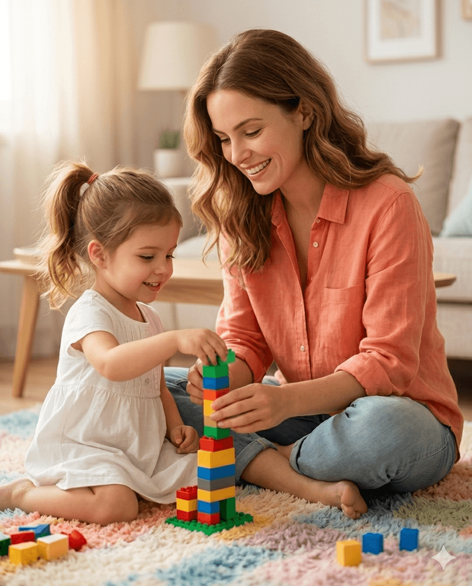Nanny caring for children